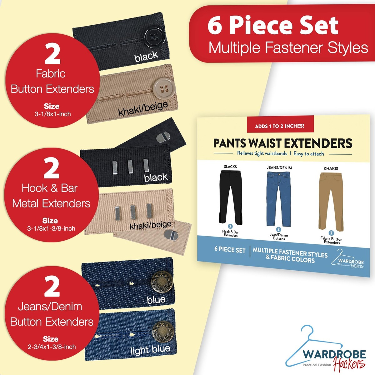 Allunga Cintura Per Jeans Pantaloni E Shorts - Pratico Estensore Vita Unisex - 4 Colori