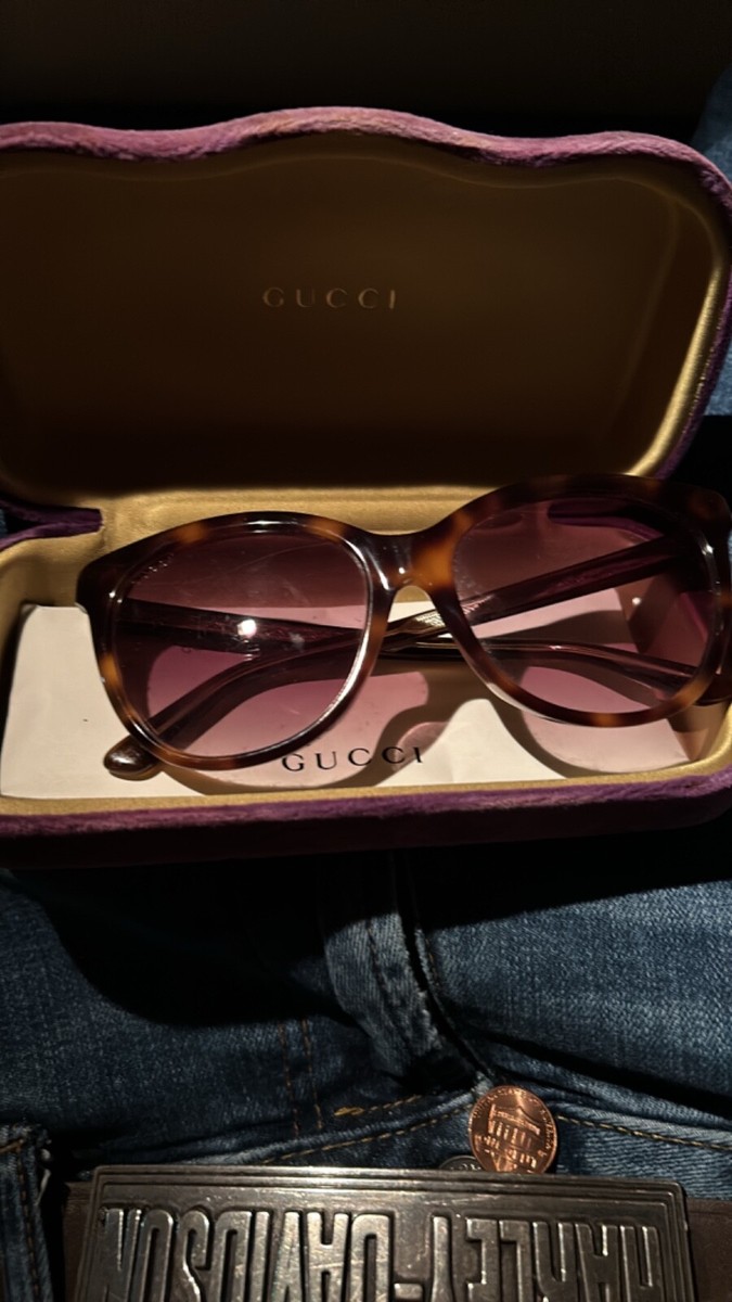 Gucci GG0081SK-003 Sunglasses Havana Frames Brown Lens 56-17