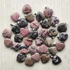 Good quality natural rhodochrosite stone Love Heart Pendants 50pcs/lot Wholesale