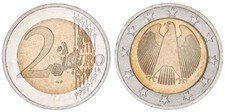 Niemcy 2 euro próbka bez numeru roku obrotowe gwiazdy bez znaku monety 122722