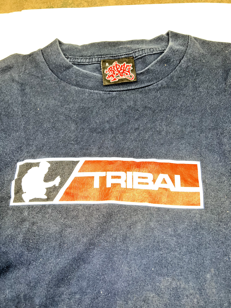 TRIBAL GEAR グラフィックプリント フットボールシャツ Y2K 00年代 USA製 TRIBAL GEAR USA HIP-HOP B-BOY キャラクター