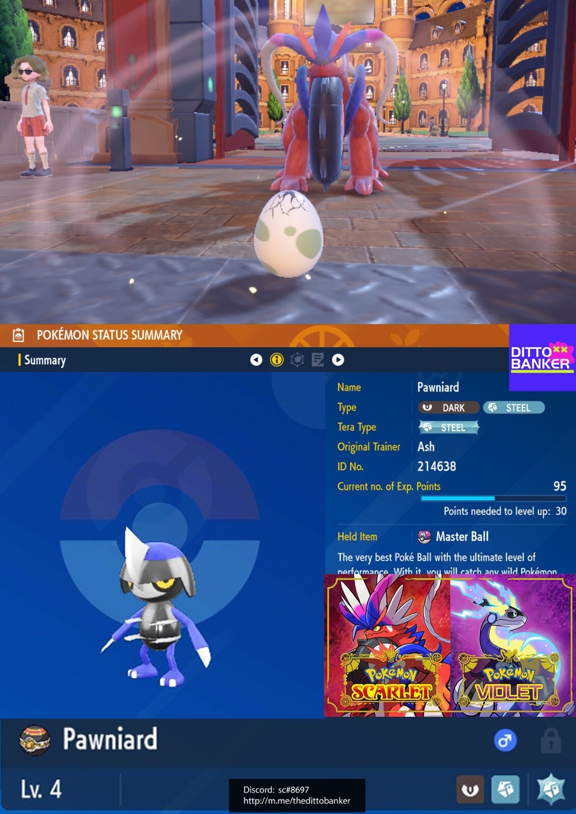 Buy Pokemon Scarlet/Violet SHINY EGG PAWNIARD ADAMANT 6IV Hatch Your