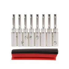 8pcs Silver Plated Banana Plug Banana Terminal for HiFi Speaker Audio Cable DIY