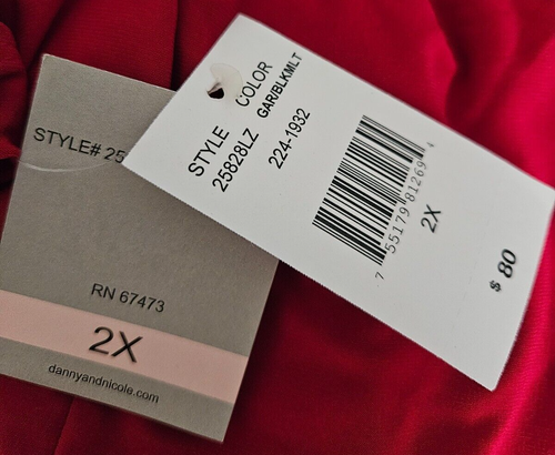 Women's Danny & Nicole Colorful Long Dress/ With Red Shell Jacket/ US Size 2X - Picture 12 of 12