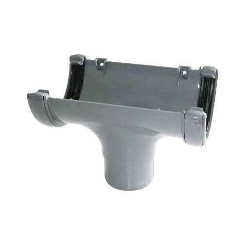 Floplast Half Round Guttering Downpipes Fittings 112mm Grey