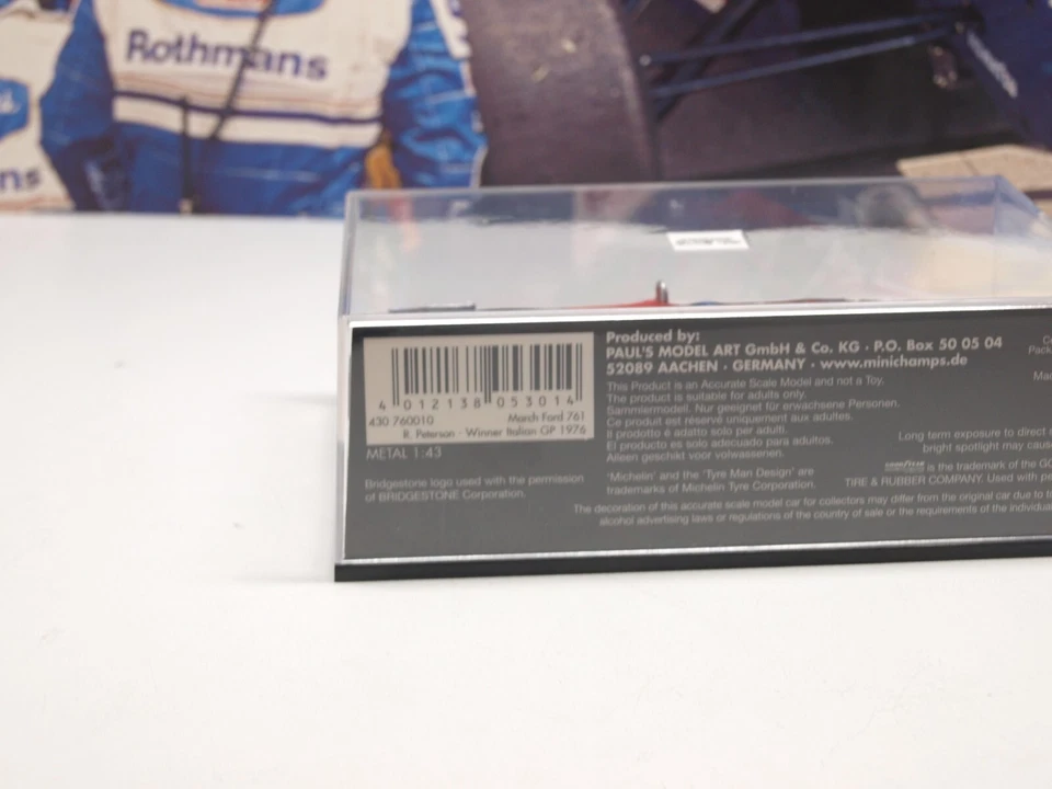 MINICHAMPS /F1 - 1976 MARCH FORD 761 - RONNIE PETERSON  - 1/43 SCALE MODEL CAR - Image 4 of 4
