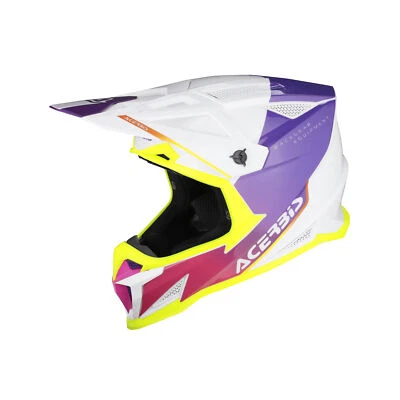 ACERBIS CASCO MOTO CROSS ENDURO T711 BIANCO/VIOLA 0026458.242