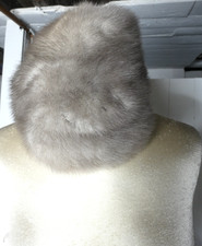 VTG Walleek's Furs Pittsburgh Adult Mink Hat 10" Diameter Light Brown Satin Line