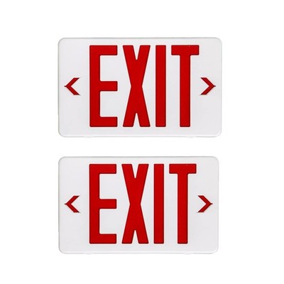 LED Exit Sign 2-Pack Red Emergency Light Battery Backup UL Listed AC 120/277V