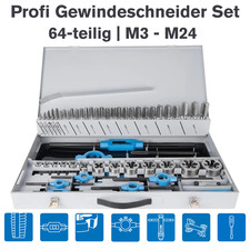 GSR Gewindeschneidsortiment 64 tlg. Set M3-M24 Gewindebohrer Schneideisen Satz