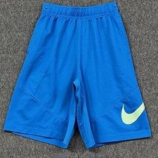 Nike Dri Fit Shorts Youth Medium Blue Athletic Training Swoosh Logo Basketball