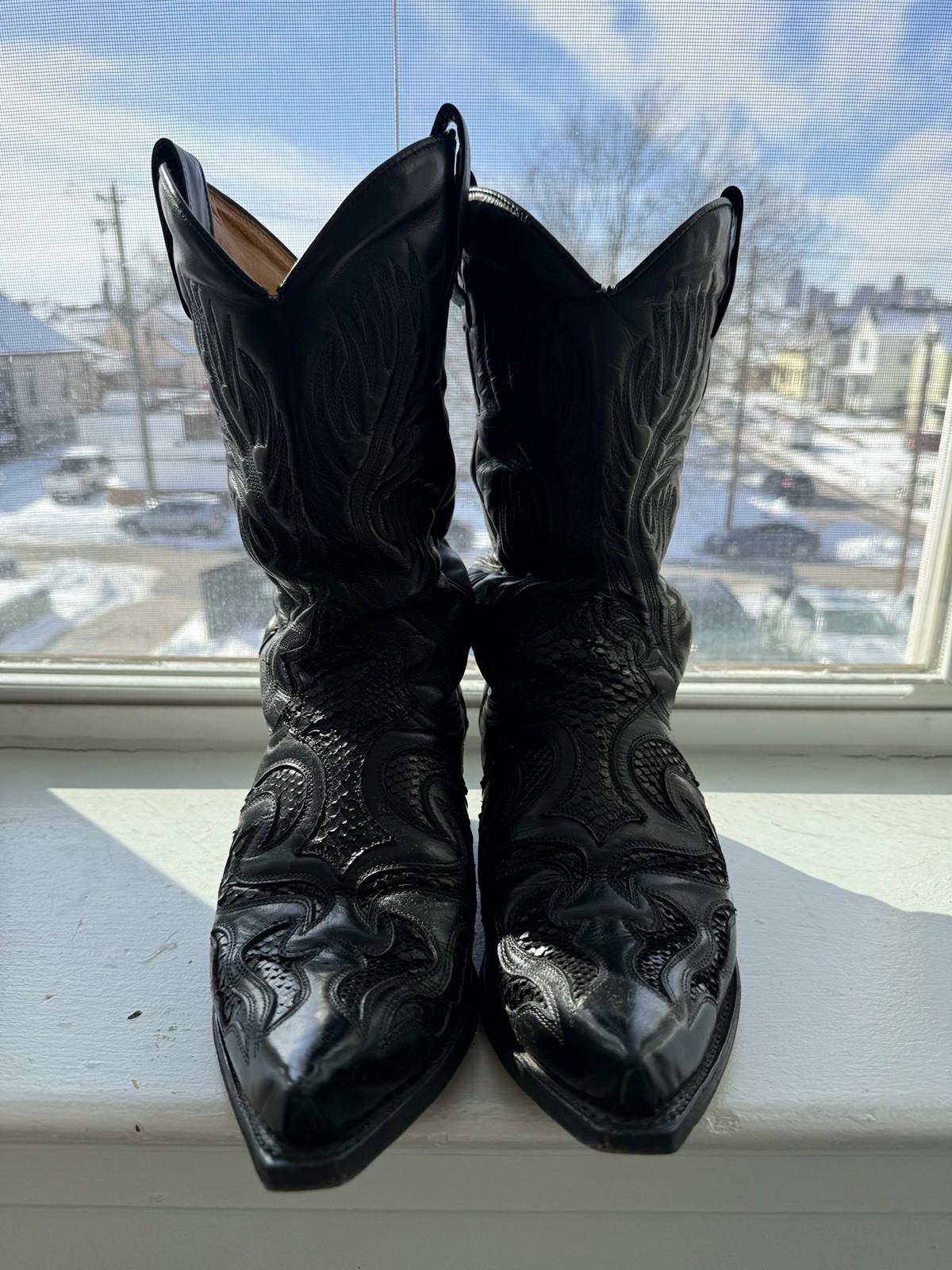 Sendra Black Python Cowboy Boots 10 - image 5