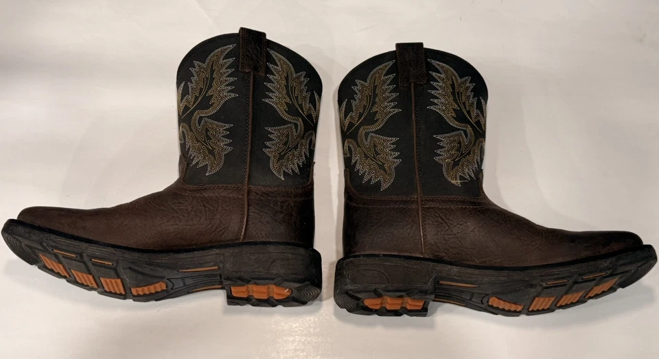 🔥🔥 Ariat Niños Workhog Mediano Ancho Puntera Cuadrada Botas Marrón 10021452 Talla 3.5🔥🔥 Foto 2 de 4