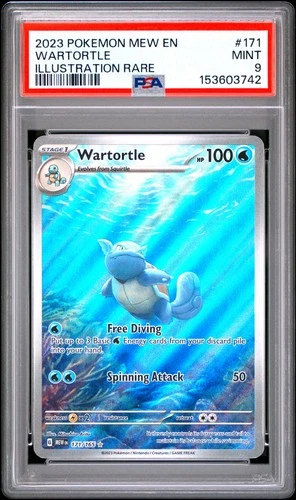 2023 POKEMON MEW EN-151 ILLUSTRATION RARE #171 WARTORTLE PSA 9