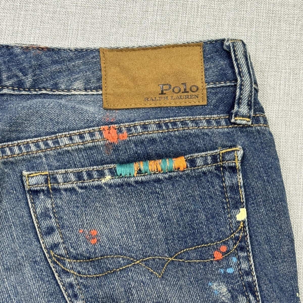 Polo Ralph Lauren Paint Astor Slim Boyfriend Jeans Girls Large 12