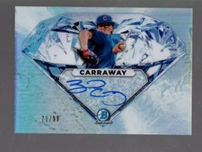 2020 Burl Carraway Bowman Chrome Draft Applied Pressure Auto 71/99 RC Cubs