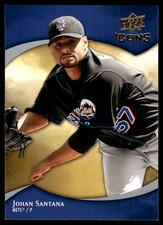 Johan Santana 2009 Upper Deck Icons #59 Mets MLB READ FREE SHIPPING AutographDen