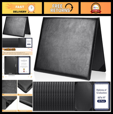 Tenare Leather Certificate Holder 8.5 x 11 Inch Diploma Cover Black