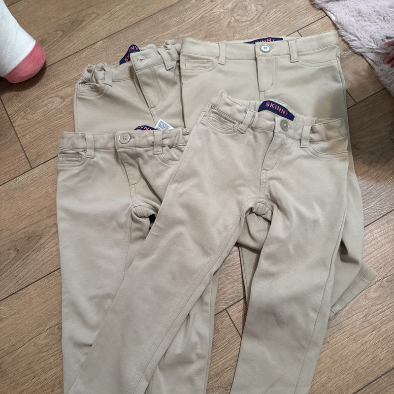 French Toast Girls Skinny Knit Pants Khaki, Size  5 