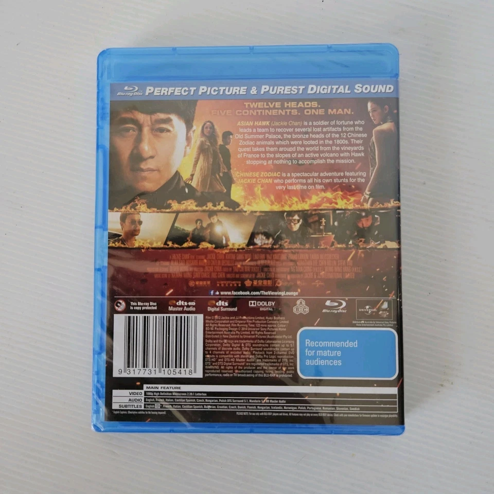 Chinese Zodiac Jackie Chan Blu Ray Region Free Free Postage New & Sealed - image 2 of 2