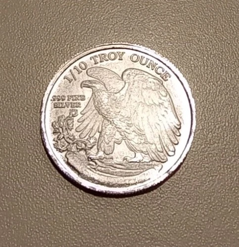 1/10 OZ .999 Fine Silver Round Walking Liberty Design