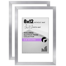 Americanflat 8x12 Picture Frame with Polished Plexiglass - Set of 2 - Use as 6x8