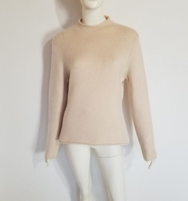 Joe Taft toller lässiger dickerer 100% Kaschmir Pullover Sweater Stehkragen