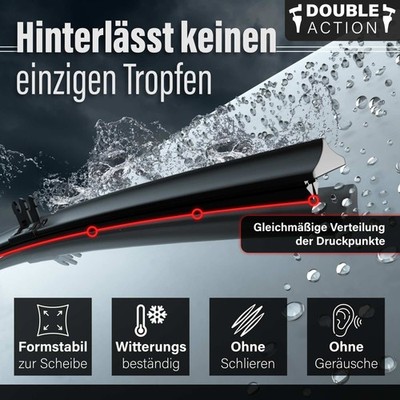 Scheibenwischer Wischerblätter  Set für Mazda MX-5 Bj. 05/15- Double Action