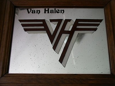 Van Halen Vintage Mirror Framed In Wood 9 X 12 Eddie Van Halen David Lee Roth