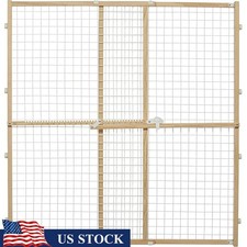 Adjustable Pet Safety Gate Large Dogs Wire Mesh Tool-Free Installation New