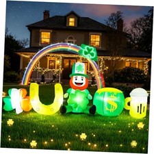 St Patricks Day Inflatables Outdoor Decorations 8FT Leprechaun Inflatable with