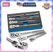 6-Piece Flex Head Ratchet Set, 1/4", 3/8", 1/2" Drive, Swivel Head Ratchet...