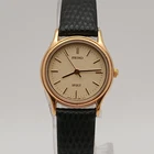 Seiko Spirit 4N21-0450 Vintage Gold Quartz Champagne Dial New Leather Band