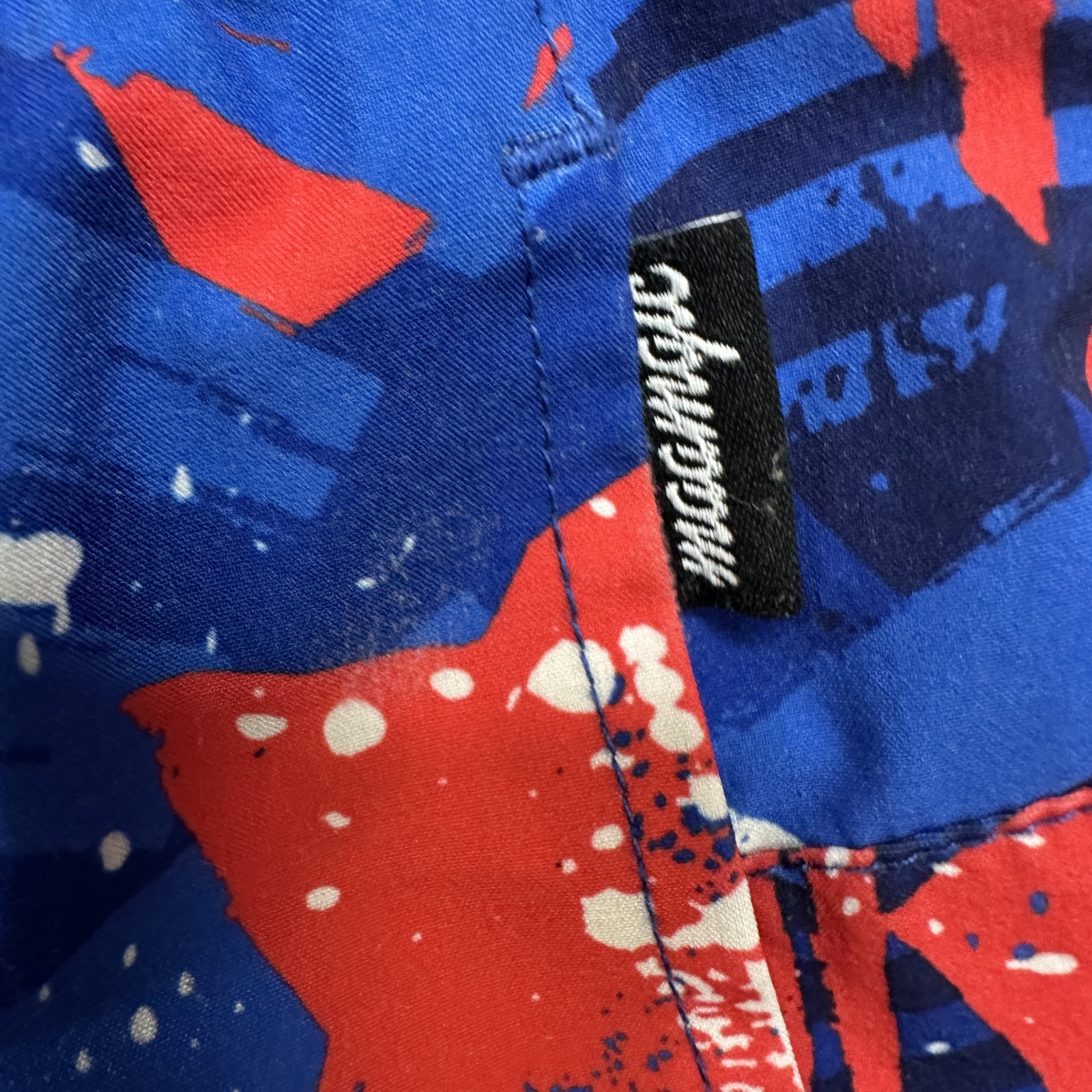 Maamgic Shorts Mens M Blue Red White Abstract Star Print Athletic image 4