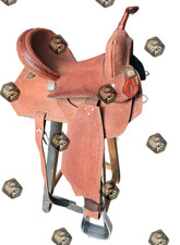 Western Leather Horse Saddle Barrel Racing Trail Tack Tooled Carved Equestrian