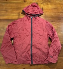 FILA women s Red Full Zip Hooded Running Golf Windbreaker Pockets Sz M