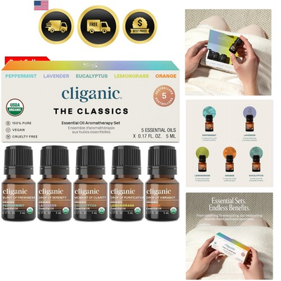 #ad Organic Essential Oils Set Top 5 The Classics 100% Pure Natural Aromath... $21.99