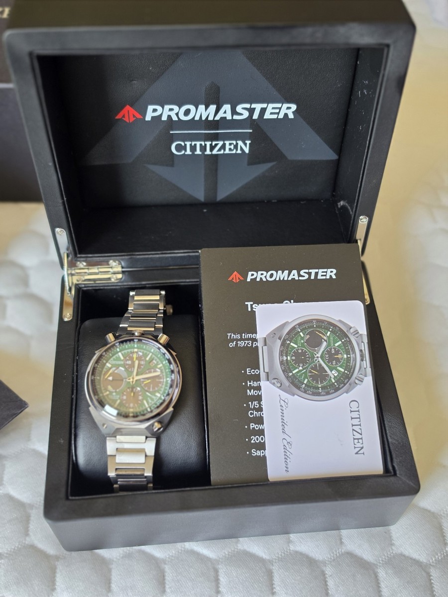 Citizen Promaster Tsuno All Titanium Eco-drive Limited Edition Green AV0081-51X View 2