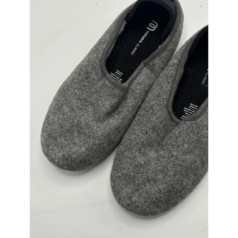 Mahabis Classic Grey Felt Slippers Lounge Comfort Indoor Shoes Size 8M - Image 2 of 4
