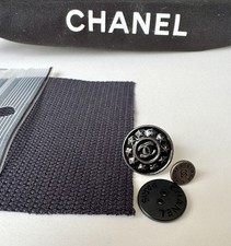 CHANEL CC Buttons Fabric Swatch, Noir 94305, Authentic from Boutique NWT