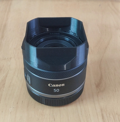 3D Print Plastic Square Lens Hood for CANON RF 50mm F1.8 STM LENS