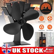 Heat Powered 4 Blade Stove Top Fan for Wood Burner Log Burning Fire Eco-friendly