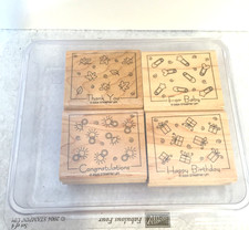 Stampin' Up Fabulous Four Rubber Stamp Set Of 4 2004 Multiple Occasions