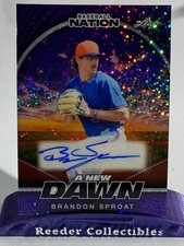 Brandon Sproat Gators Mets 2025 Leaf Baseball Nation Purple Auto /8