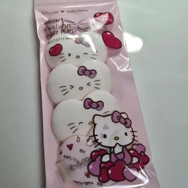 New Hello Kitty Heart Puff Cushion & Puff - Unused