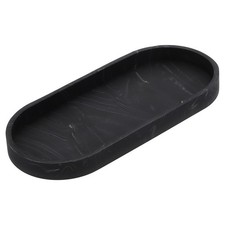 Bathroom Vanity Tray,9.8"x4" Silicone Soap Dispenser Trays,Marble Black
