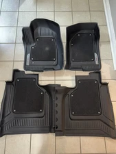 2019-2025 GMC Sierra CREW CAB Factory Front & Rear Liners Black  OEM GM USED