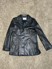 Lady Hathaway Leather Jacket Women X-Large (blk/lined/ button up)