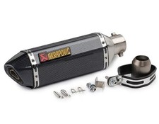 🇮🇹TERMINALE MOTO SCARICO UNIVERSALE 36-51 mm  replica Akrapovic  Satinato