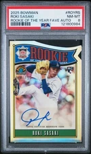 2025 Bowman Chrome Roki Sasaki ROY Favorites Auto RC #'ed 031/150 PSA 8